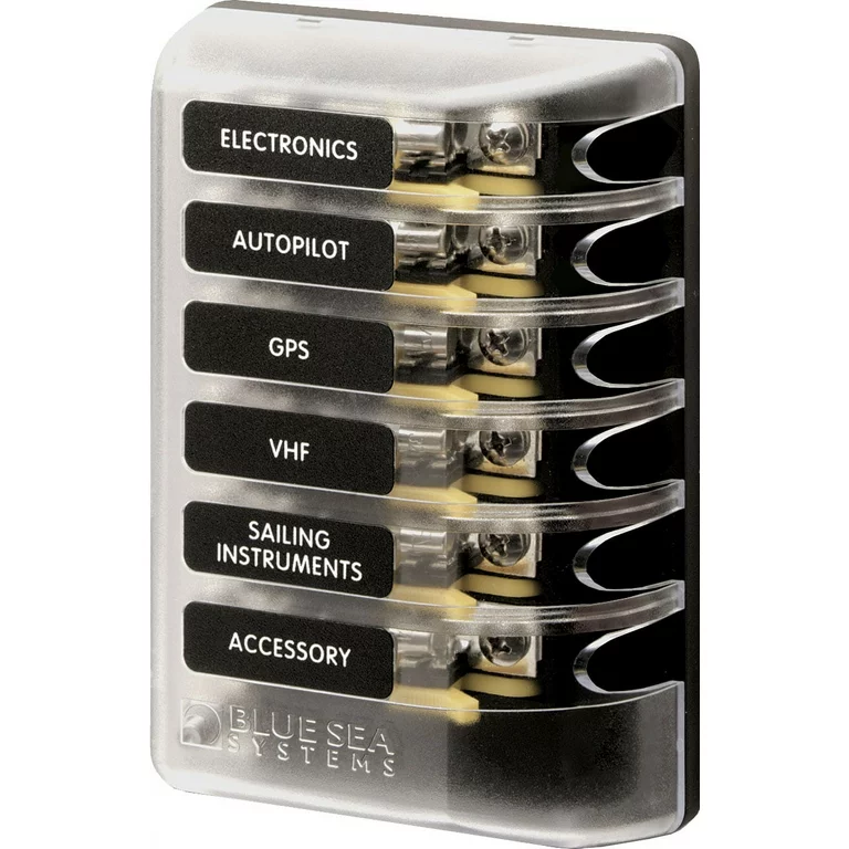 [5018B-BSS] Blue Sea Systems Fuse Block 3AG 6circuit (Bulk)