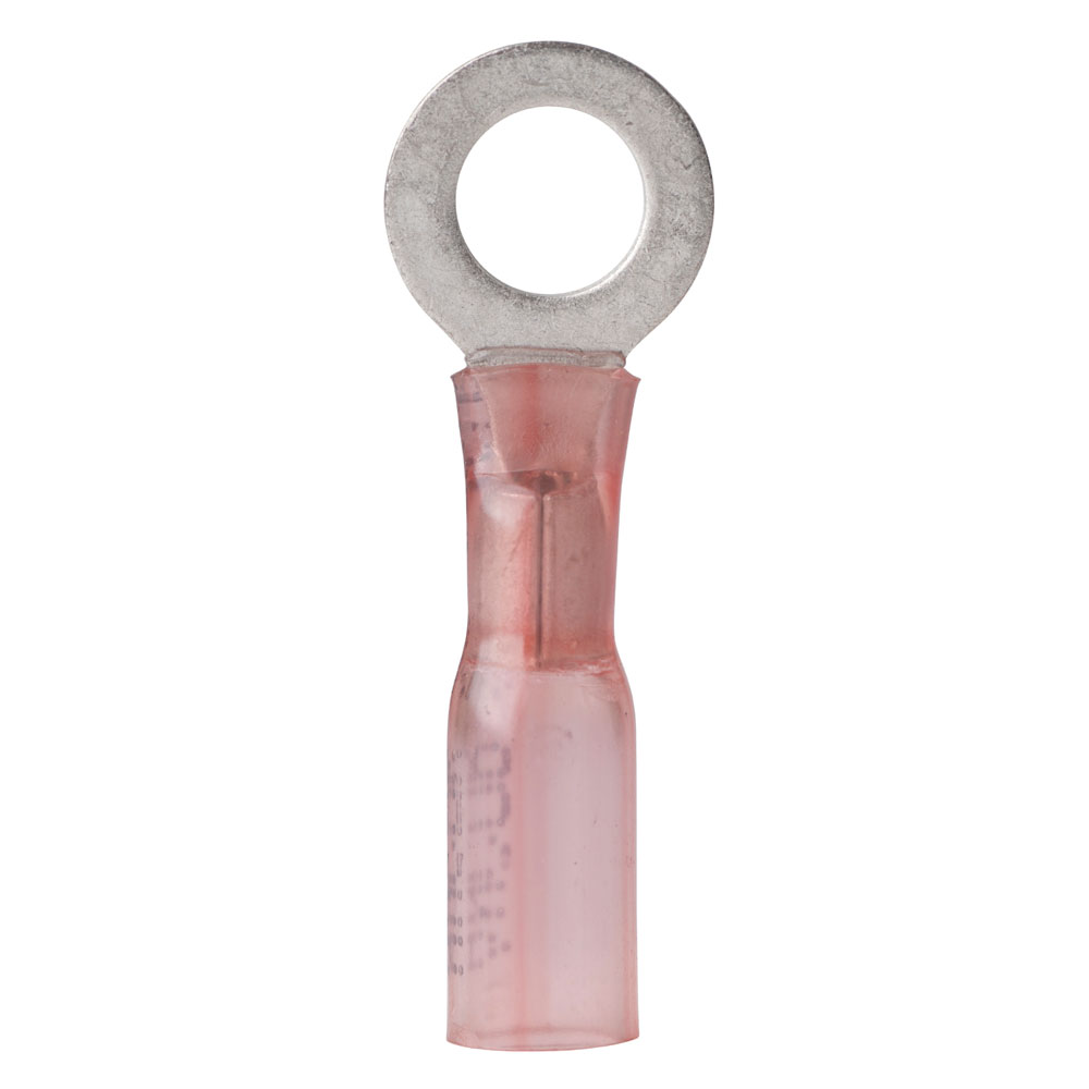22-18 1/4" Heat Shrink Ring Terminal 100 Pack
