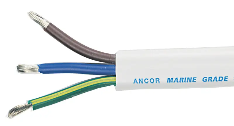 Ancor European Code AC cable 10/3AWG (3x5mm²) White, Flat 500ft