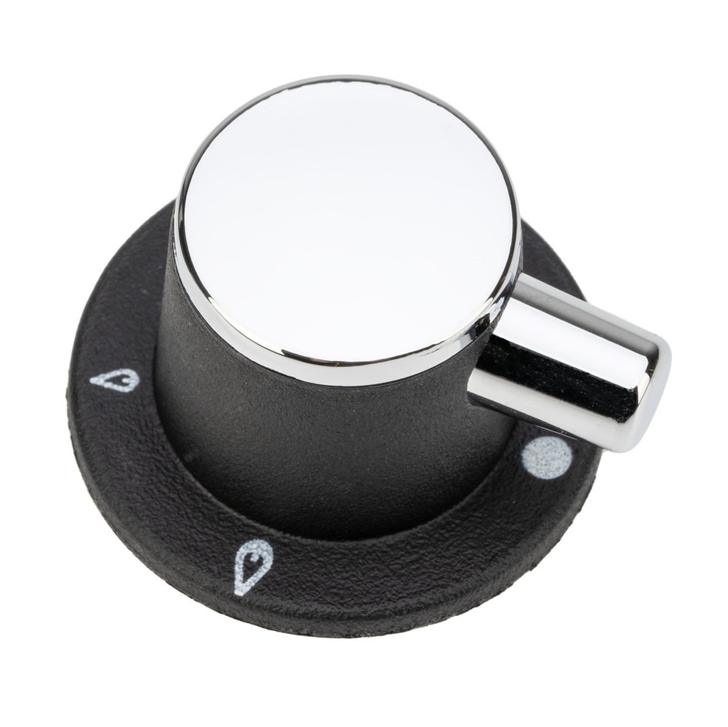 BOUTON NOIR PLT 6H (BRUL) PIVOT ET ENJOLIV CHROME