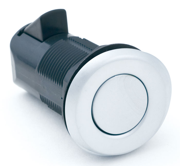 Point Push Lock Round Chrome