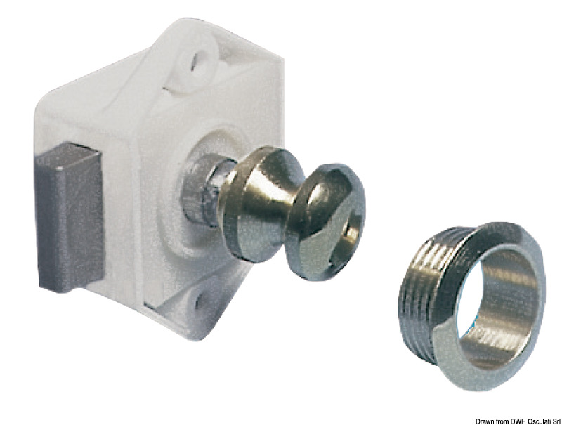 Chromed White Push Lock