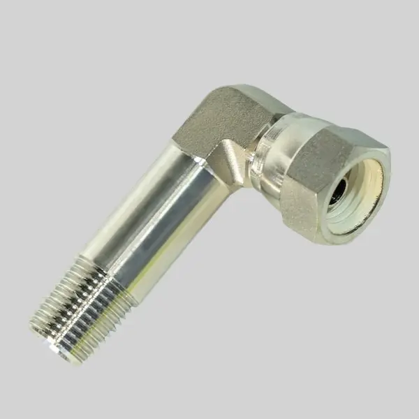 Long NPTF swivel elbow 1/4 BSPT 