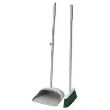 PEPPRIG dustpan/broom grey/green 