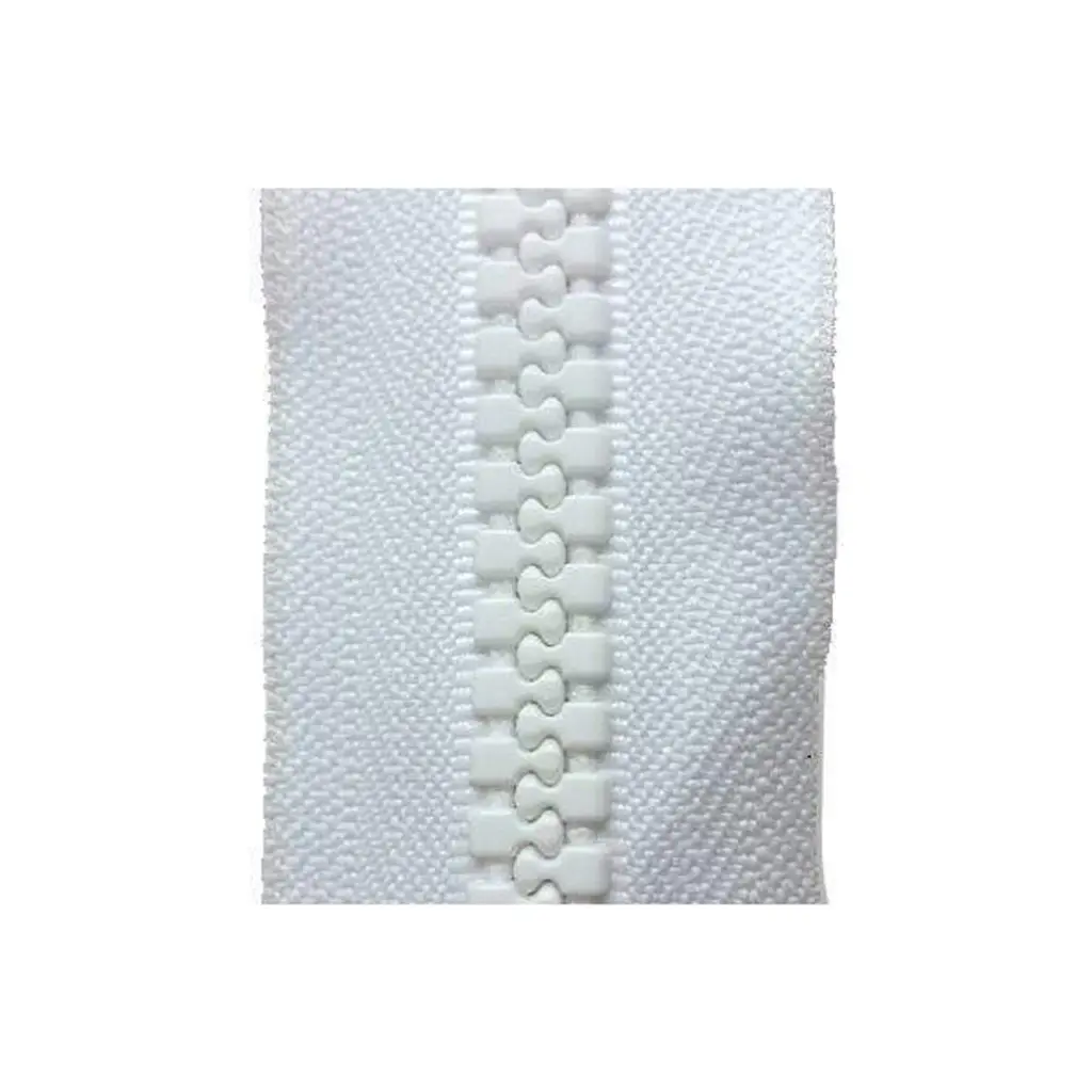 YKK #10 White Continuous Molded Tooth Zipper Chain
