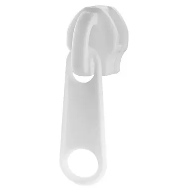 [125133-100] Lenzip #10 White Style A Pull Locking Delrin Zipper Slider